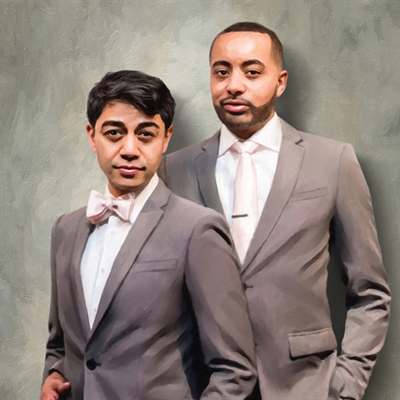 Oil Painting Giclee of A Gay Couple from A Photo - myDaVinci